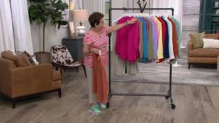 Denim & Co. Roll Tab Sleeve Button Front Soft Utility Tunic on QVC screenshot 4