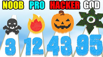 NOOB vs PRO vs HACKER vs GOD Crowd Number 3D