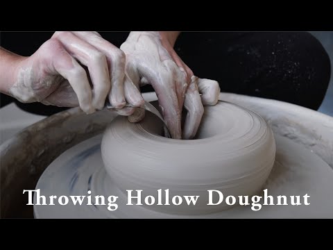 Video thumbnail for HAMA Pottery throwing a hollow doughnut form on the wheel