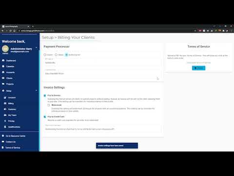 Full Frame V2 Tutorial - Payment Processor, Invoice Settings, and Terms of Service