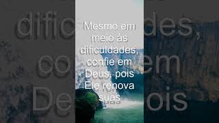 Mesmo em meio as dificuldades confie em deus pois ele renova suas forcas 💛 Fé e Esperança