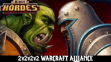 8-Bit Hordes Multiplayer Gameplay - 2v2v2v2 Warcraft Alliance