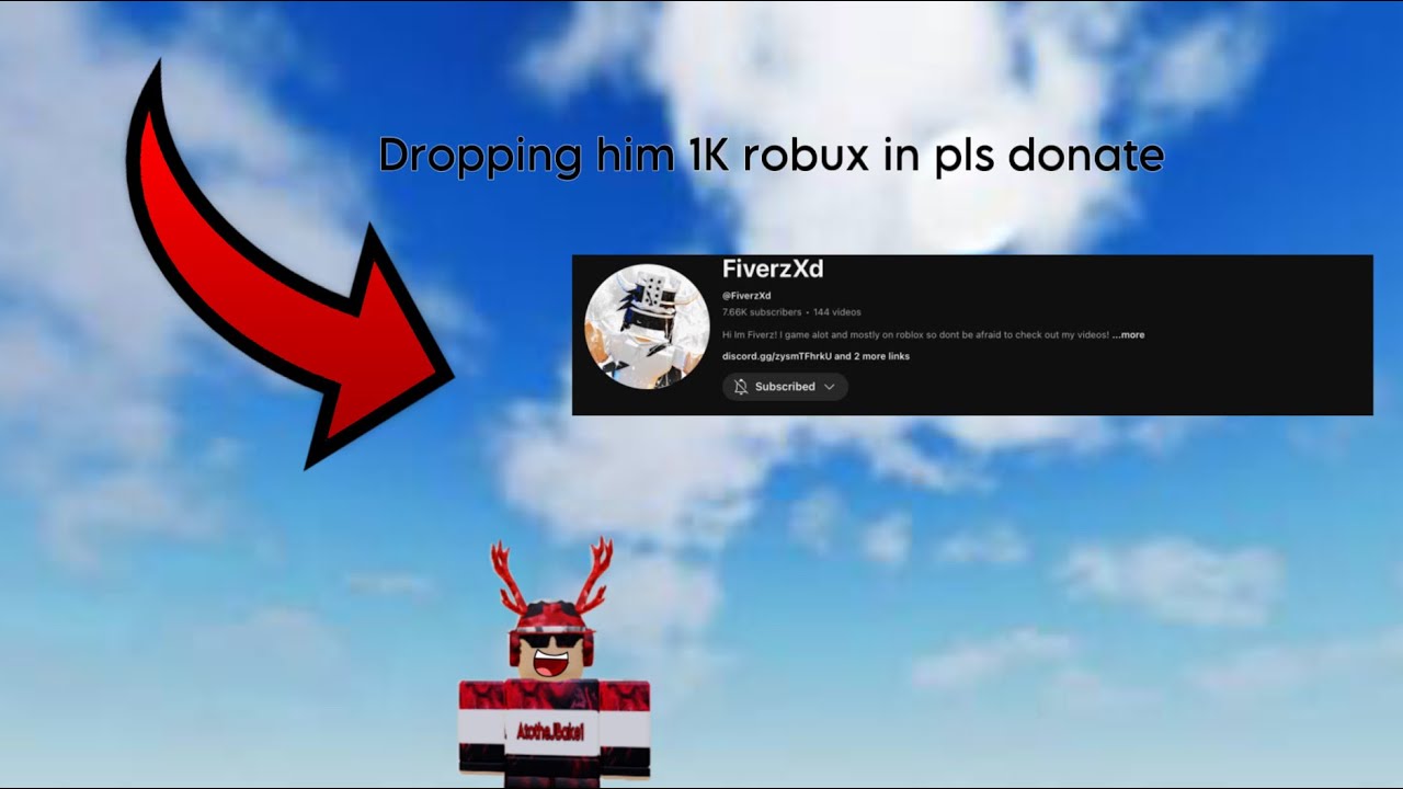 Dropping a random pls donate streamer 1k robux - YouTube