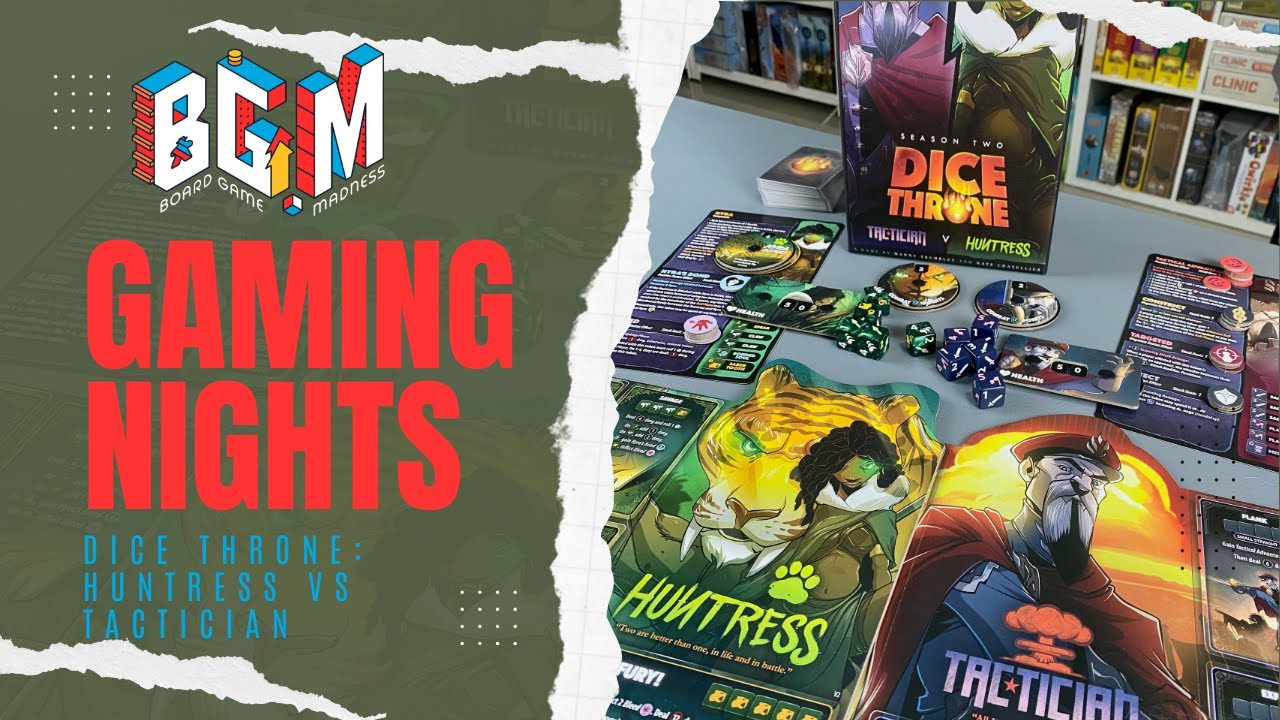 Gaming Night DICE THRONE Huntress vs Tactician Full Playthrough