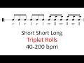 Short short long (triplet rolls) | 40-200 bpm sheet music