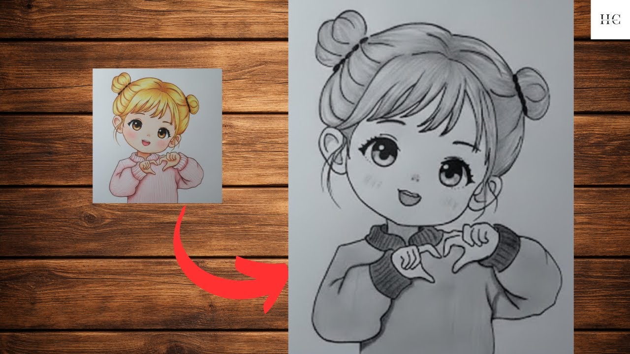 How to Draw a Cute Anime Girl – Step-by-Step Pencil Sketch Tutorial | Baby anime girl drawing