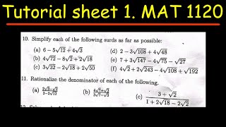 MAT 1120 TS1 SOLUTION Q10 TO Q12