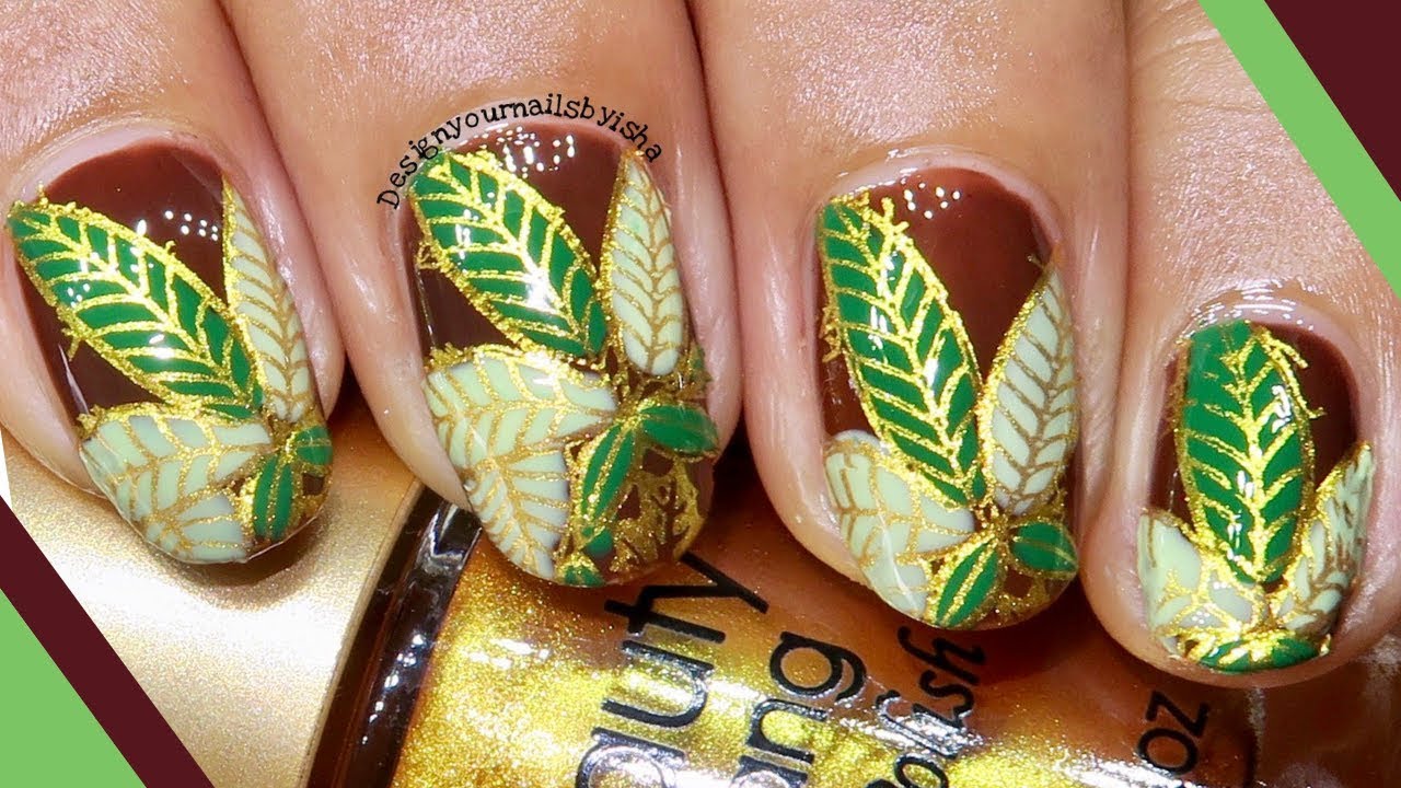 Weed Leaves Nail Art Tutorial | Summer Nails – DesignYourNailsByIsha