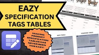 Eazy Specification Tags Tables - Make Uniform Product Tables Using Product Tags! - Shopify Approved screenshot 3