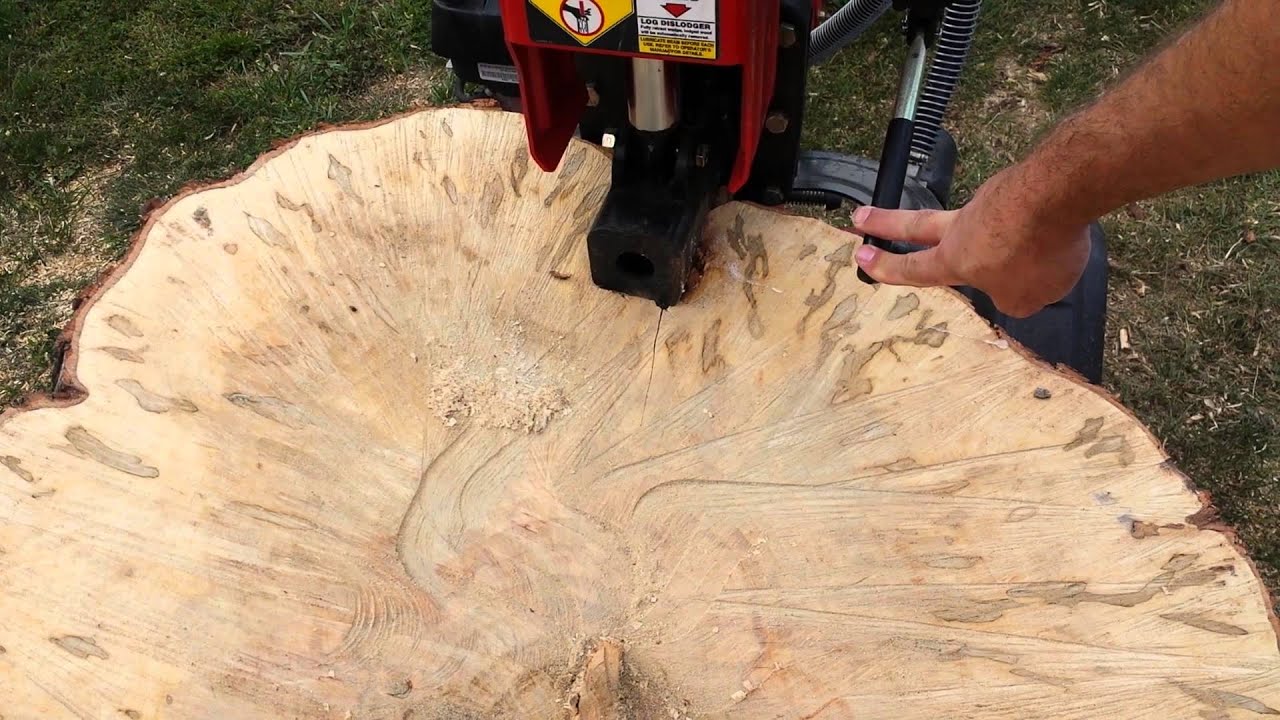 Troy Bilt 27 ton log splitter torture tested - YouTube
