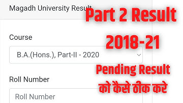 Pending result magadh university, magadh university part 3 result pending,  | University Talks