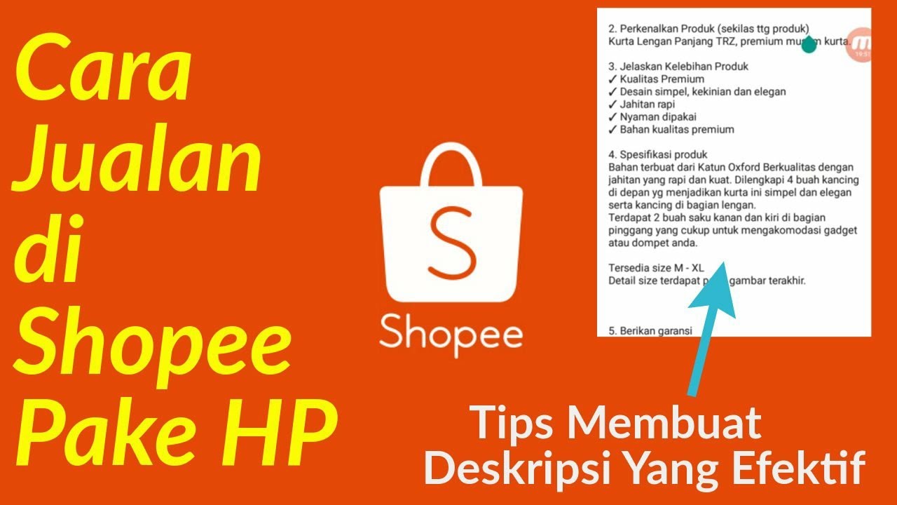 Cara Jualan di Shopee Menggunakan HP tips membuat 