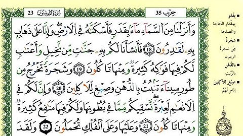 الصفحة 343 من سورة المومنون من الآية 18-27 مكررة 10مرات
