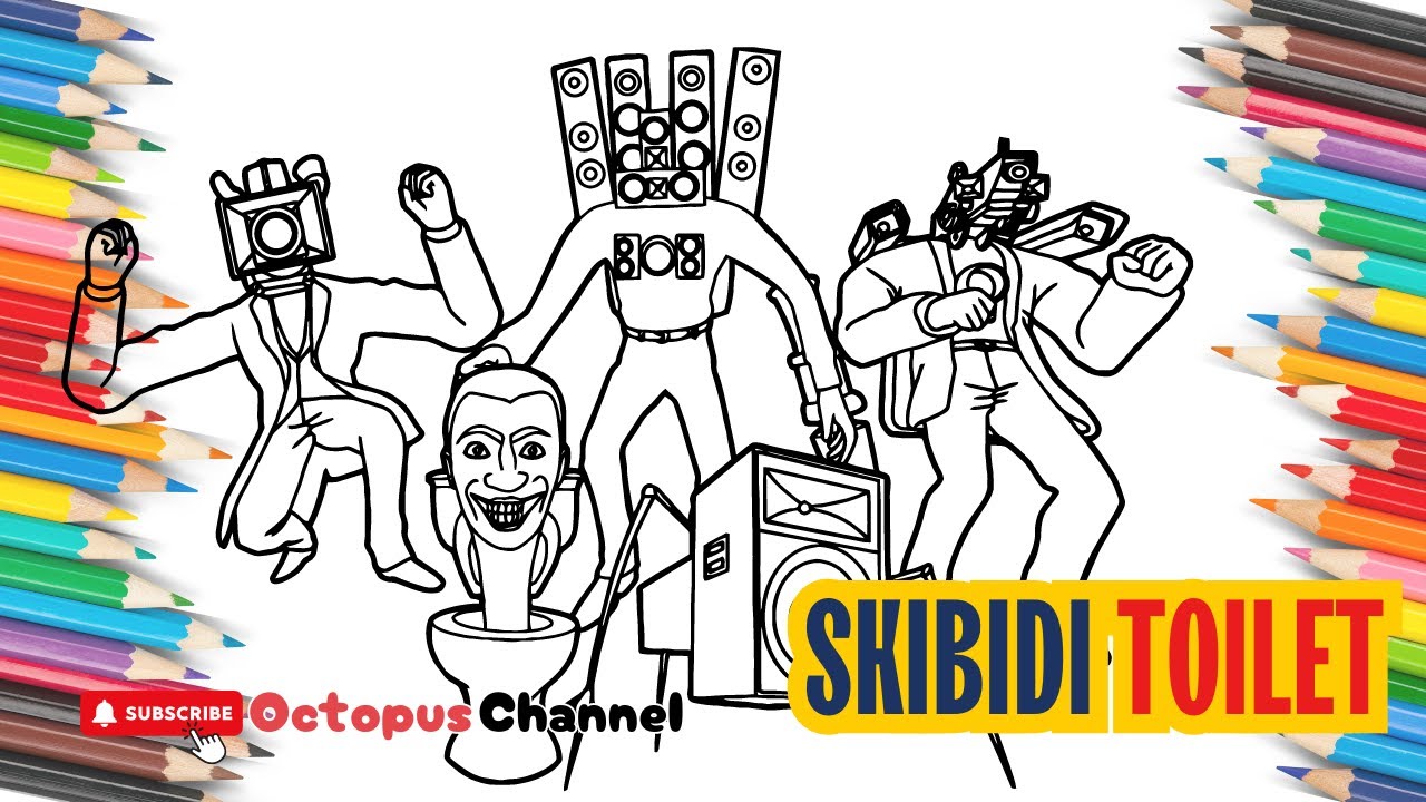 Skibidi Toilet Characters  | Octopus Channel coloring
