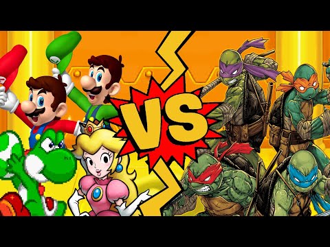 M.U.G.E.N Battles | Mario/Luigi/Yoshi/Peach vs Leonardo/Michelangelo/Donatello/Raphael