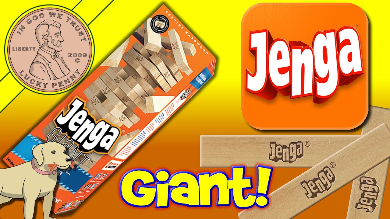 Jenga® Giant Genuine Hardwood Edition Family Game Time! Butch Gets Crushed Under Giant Jenga Blocks