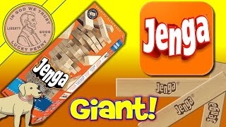 Jenga® Giant Genuine Hardwood Edition Family Game Time! Butch Gets Crushed Under Giant Jenga Blocks