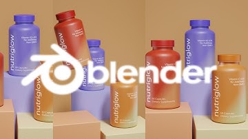Blender 3D Product Visualization And Gradient Texture Tutorial | Supplement Bottle Modeling