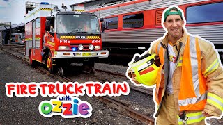 Fire Truck Train | Learn About Rail Fire & Emergency Service With Ozzie | Educational Video For Kids