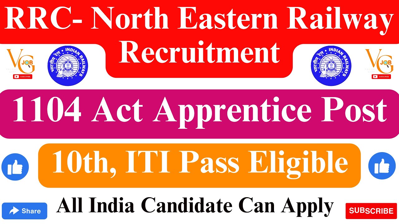 RRC-NORTH EASTERN RAILWAY RECRUITMENT 2023 || APPLY ONLINE FOR 1104 APPRENTICE POSTS ||