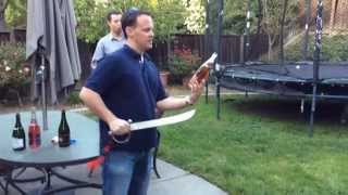 Champagne Sabering at Boisset Wine Nuts Meeting - Derek