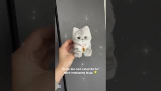 FuzzyTwist Easy pipe cleaner craft, fluffy gray pet cat #pipecleanerart #diy #craft