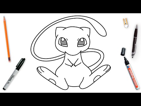 How To Draw Mew Easy Step By Step  Mewtwo Pokemon Drawing Tutorial  Cute Pokemon Anime