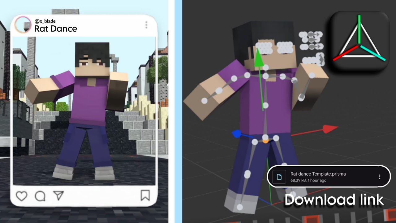 Rat Dance (Minecraft) animation Template for Prisma 3d // download link ...