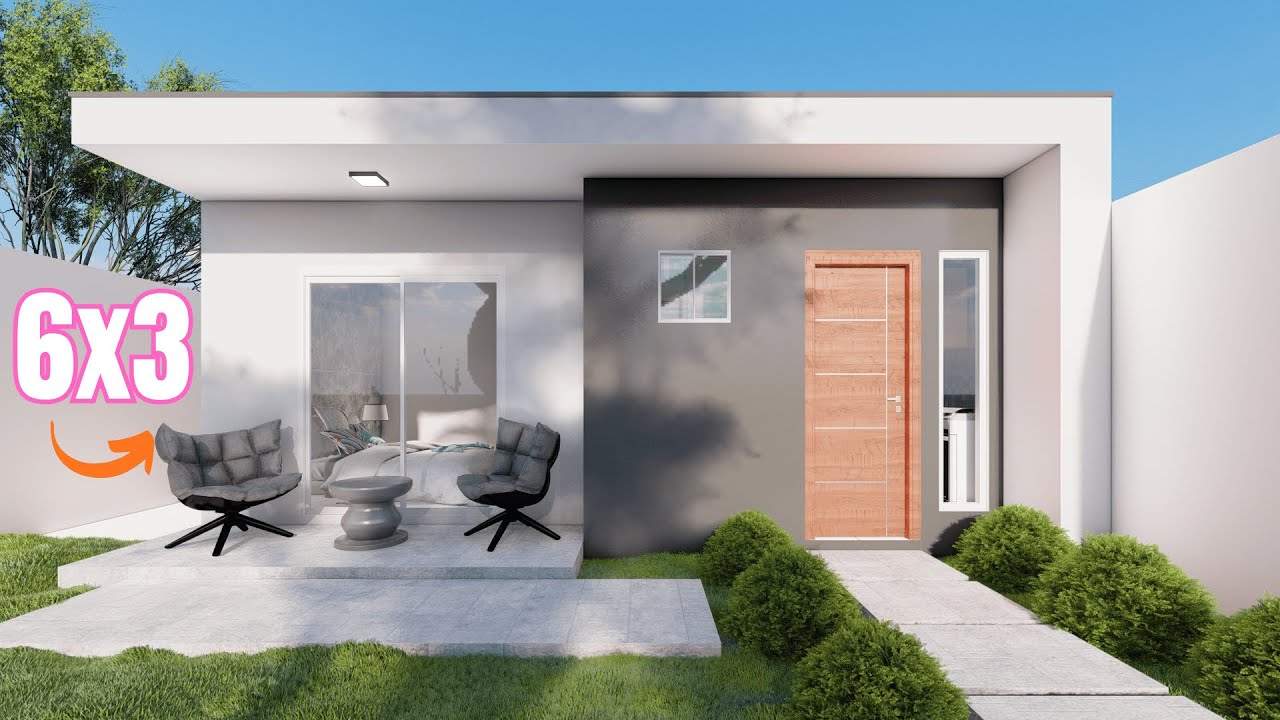 Projeto de casa pequena de 6x3 - Um lar dos sonhos BAIXO CUSTO