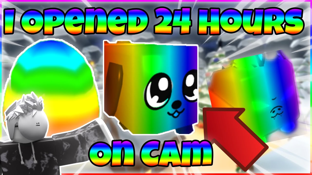 I hatched Rainbow Dogcat Egg For 24 Hours On Cam Roblox Bubble Gum