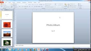 Microsoft PowerPoint 2010 Create Photo Album in PowerPoint