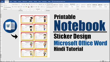 Printable Notebook Sticker Design in Ms Word Hindi Tutorial