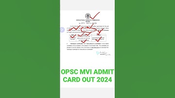 OPSC MOTOR VEHICLE INSPECTOR ADMIT CARD OUT 2024 #OPSC #opsc2023 #OPSC_EXAM #opscexam