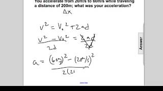 Kinematics - Kinematics Equation 3 Q68