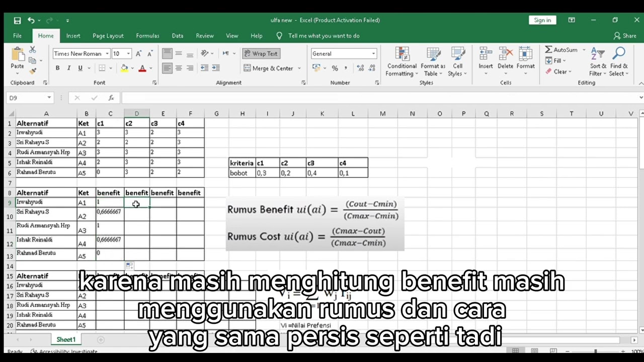 SPK metode SMART "Sistem Informasi Manajemen"
