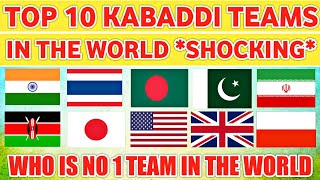 Top 10 Kabaddi Teams In The World With Ratings *Shocking* 😱 || Sports Academy ||