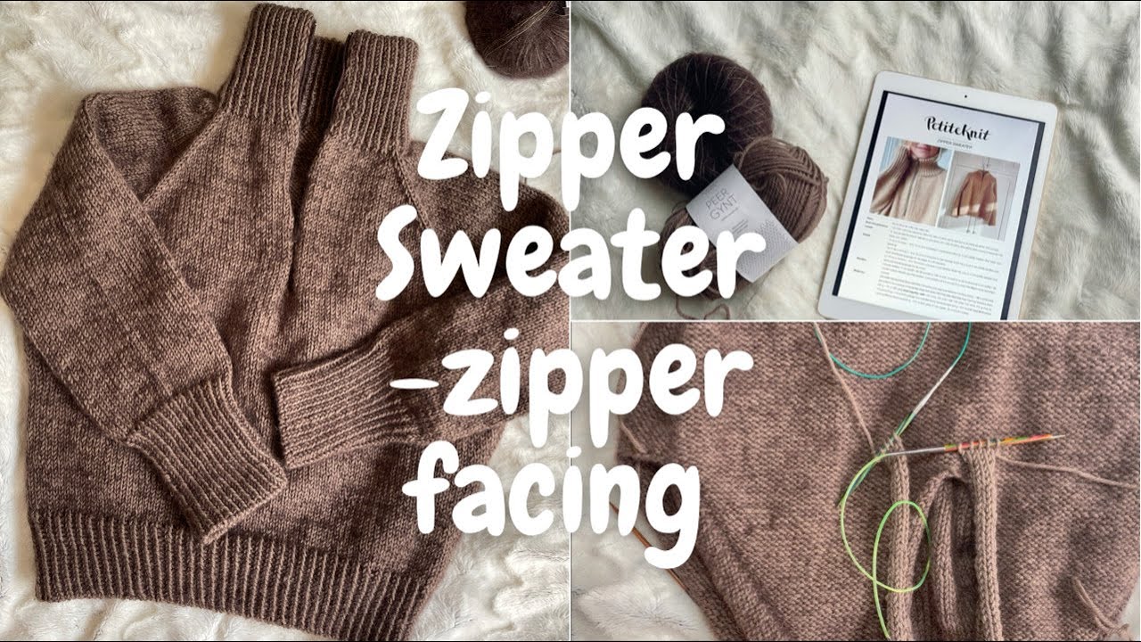 Zipper Sweater - Petite Knit pattern - knitting the zipper facing 