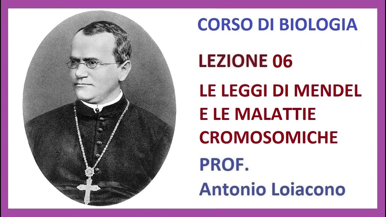 CORSO DI BIOLOGIA - Lezione 06 -  Le leggi di Mendel e le malattie cromosomiche