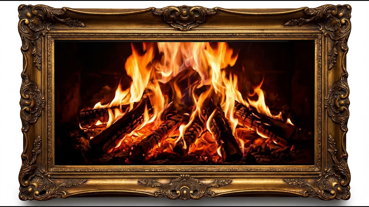 12h Art Fire | Frame TV Art 4K | Moving Painting Fireplace