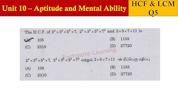 TNPSC| Group 1| Unit 10 - Aptitude| HCF and LCM| Question 5