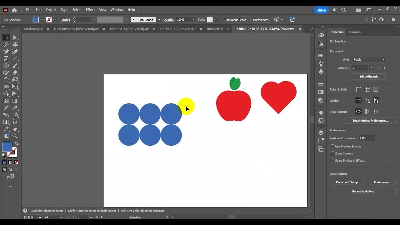 شرح أداة Shape Builder في Adobe Illustrator