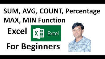 Excel Tutorial for Beginners in Hindi-6 : Sum, Max, Min, AVG, Percentage calculate in Excel Hindi