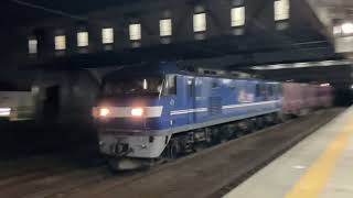 ONEコンテナも積載で満載!。EF210 10新塗装機牽引東京タ発稲沢行13分遅れ1093レ清洲通過