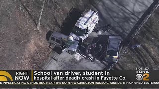 1 killed, 2 flown to hospital after crash involving school van in Fayette County