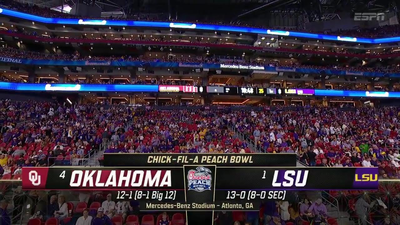 #4 Oklahoma vs #1 LSU 2019 Peach Bowl CFP Semi-Final | Full Game 720p60fps