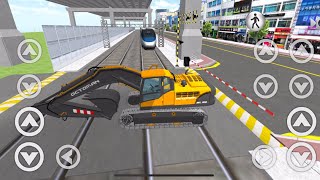 New heavy excavator transport to park in parking garage - 3D driving class gameplay ||  #gaming  screenshot 5