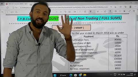 Full Example 3 - Non Profit (Trading) Organization - MSU Sum #fybcom #msu #cafoundation #msuexam