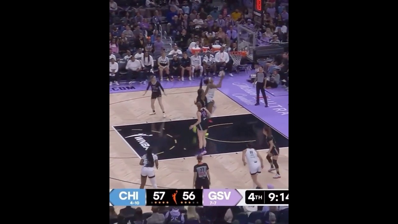 Angel Reese takes a defensive rebound all the way to the basket