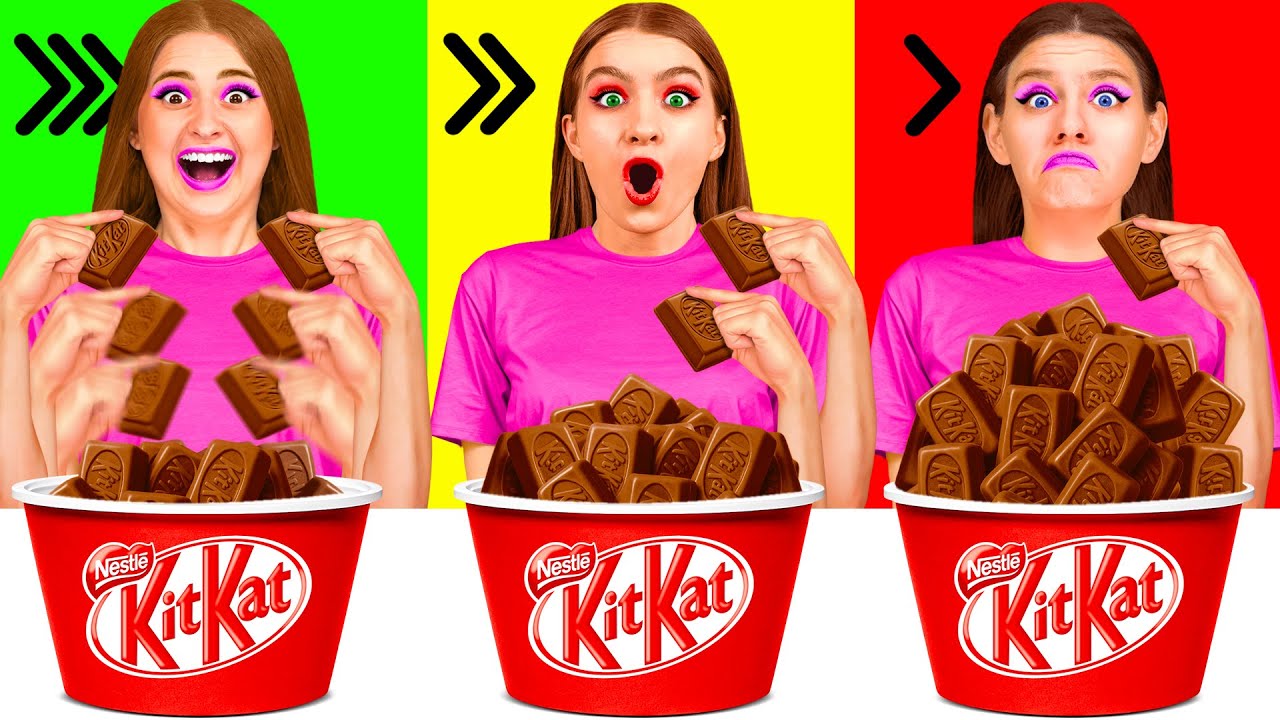 Быстрая Средняя или Медленная Скорость Еды Челлендж | Вкусные Кухонные Рецепты от Happy Funny