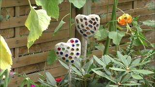 glänzende Herz Blumenstecker aus Knetbeton und Glas Nuggets screenshot 4